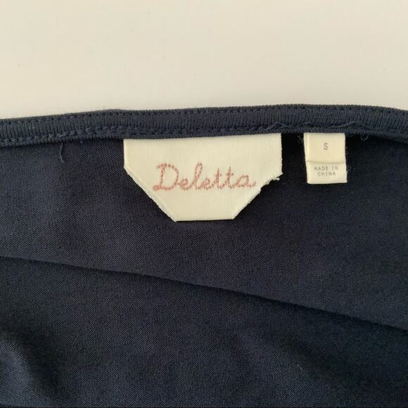 Deletta Navy Blue Ruffle Blouse - Picture 6 of 7